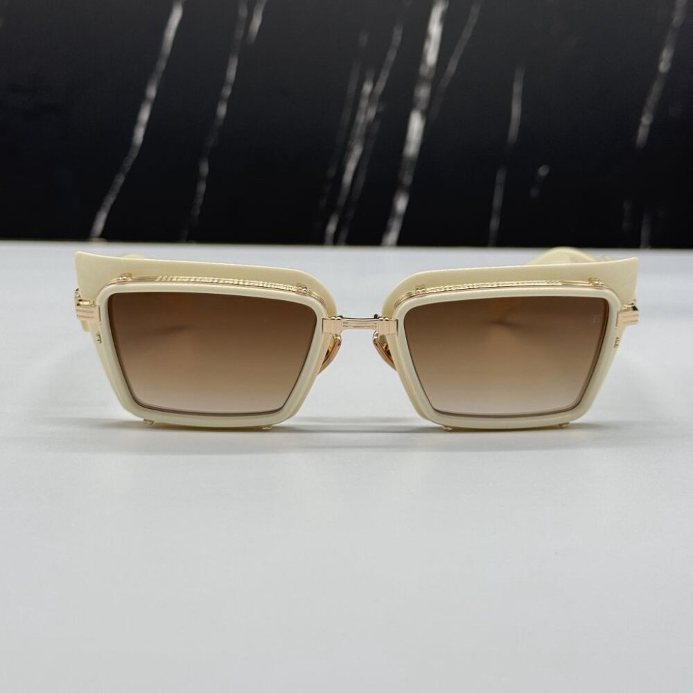 NEW BALMAIN ADMIRABLE WHITE/BROWN UNISEX SUNGLASSES BALMAIN BPS-130C - Picture 4 of 15
